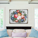 Floral Composition Rustic Wooden Wall Art by G. DeBrekht - Floral Ornamental Decor - 85102B