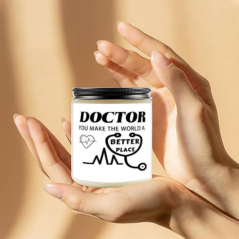 Glass Doctor Themed Lavender Scented Candle - Appreciation Gift for Medical Professionals, Future & Country Doctors, Retirement & Birthday Present, No Electricity Needed, Ideal for Men & Women