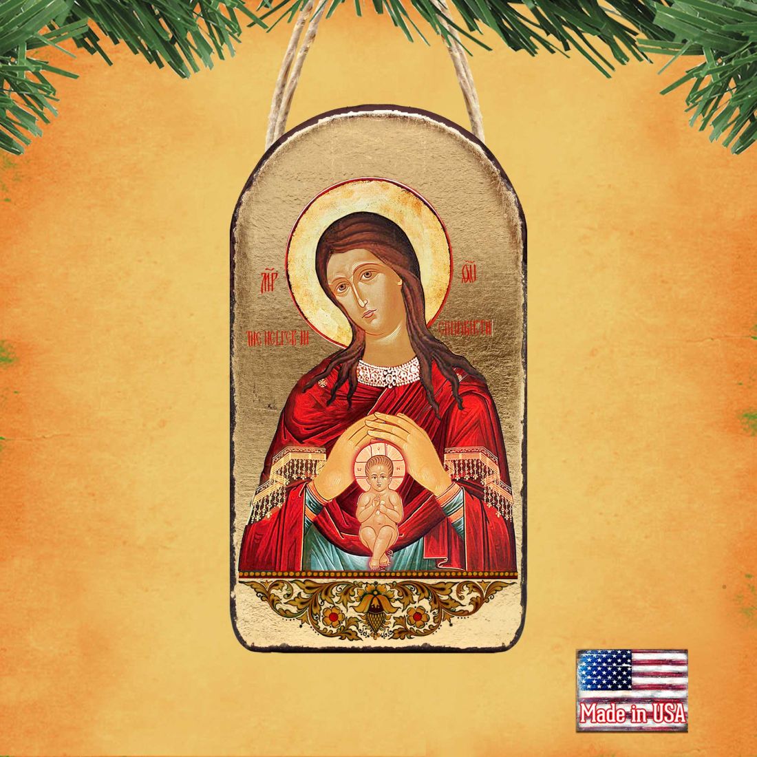 Blessed Virgin Mary Life-giving Religious Christian Sacred Icon Ornament - Inspirational Icon Decor - 87017