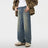 Men's Worn Looking Washed-out Loose Straight All-matching Jeans - Lootquake