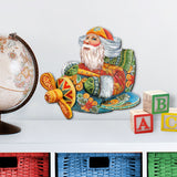 Decoración navideña de Papá Noel en el avión para puerta de G. DeBrekht - Decoración navideña de Papá Noel y muñeco de nieve - 8112030H