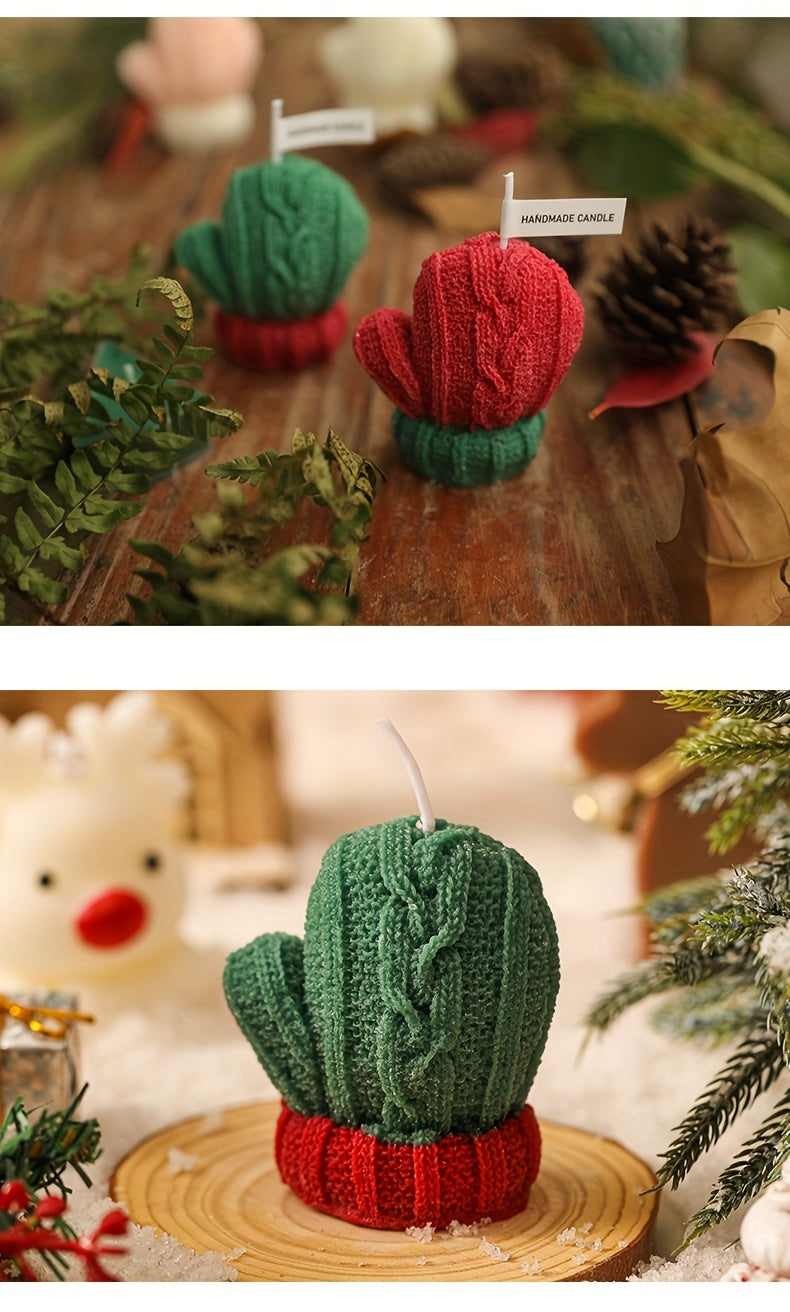 1 vela perfumada con forma de guantes navideños, 4 estilos, regalo de Navidad, fotografía, uso doméstico.