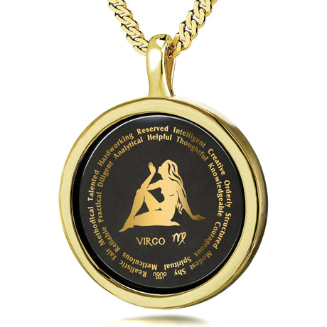 Virgo Necklaces for Lovers of the Zodiac 24k Gold Inscribed - Lootquake