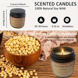 Coffret de 12 bougies parfumées, 100 g (3,53 oz), bougie sans fumée pour la maison, 30 heures de combustion, aromathérapie pour la maison, coffret cadeau en verre noir, mariage, anniversaire, Halloween, Thanksgiving, Noël, maman, amie, épouse, sœur, femme