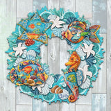 Coastal Sea Creatures Holiday Door Wreath by G. DeBrekht - Coastal Holiday Decor - 8185306-3H