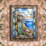 Coastal View Landscape Window Wall Art by G. DeBrekht Coastal Decor - 8492108W