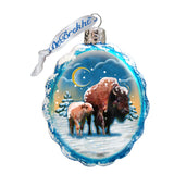 Adorno de búfalo de vidrio con mercurio de G. DeBrekht - Decoración navideña con vida silvestre - 771024