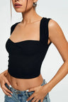 Crop Top Sweetheart Solid Ribbed Sleeveless - Lootquake