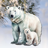 Polar Bear with Cub Wooden Ornaments by G.Debrekht - Wildlife Holiday Decor - 8710105-3