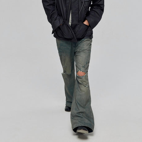 Cotton Retro Make Old Ripped Loose Micro-flared Trousers Jeans - Lootquake