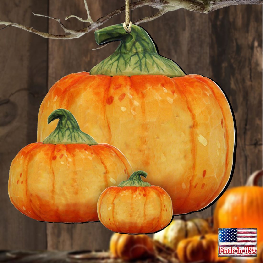 Adornos de madera de calabazas apilables para Halloween de G. DeBrekht - Decoración de Halloween para Acción de Gracias - 8158414-2