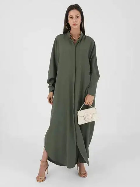 Fashion Single Breasted Muslim Dresses - Lootquake