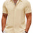 COOFANDY Mens Casual Linen Shirts Button Up Shirts Short Sleeve Shirts Beach Wedding Dress Shirts Regular Fit Shirts Beige - Lootquake