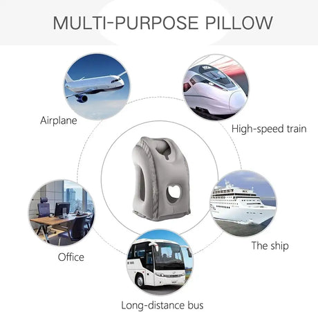 Inflatable Travel Sleeping Bag Portable Cushion Neck Pillow for Men Women Outdoor Airplane Flight Train Sleeping Easy - Lootquake
