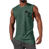 Coconut Tree Embroidery Vest Summer Beach Tank Tops Workout Muscle Men Sports Fitness T-shirt