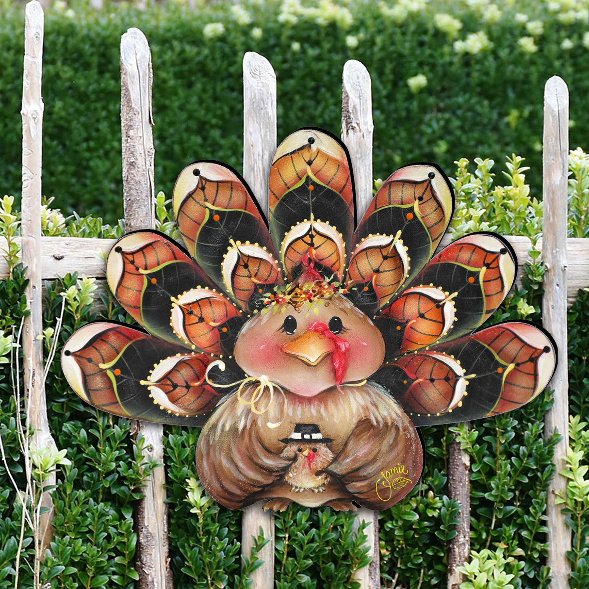 Be Thankful Turkey Sitter Door Decor by Jamie Mills-Price - Thanksgiving Halloween Decor - 8457702H