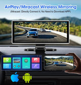 10/11.26 inch Dash Cam 4K Car DVR Wireless Carplay & Android Auto GPS Navigation Video Recorder Dashboard Dual Lens Wifi FM AUX