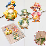 Easter Ducks Decorative Wooden Clip-on Ornaments Set of 3 by G. Debrekht - Easter Decor - 8091043C-S3