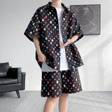 Summer New Chessboard Plaid Shirt Short Sleeve Shorts Suit - Lootquake