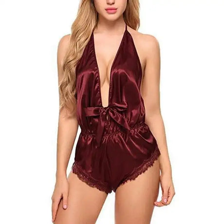 Sexy Lace Satin Silk Lingerie Nightwear - Lootquake