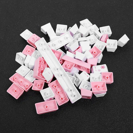 PBT Mechanical Keycaps with Cherry Blossom Design - Lootquake