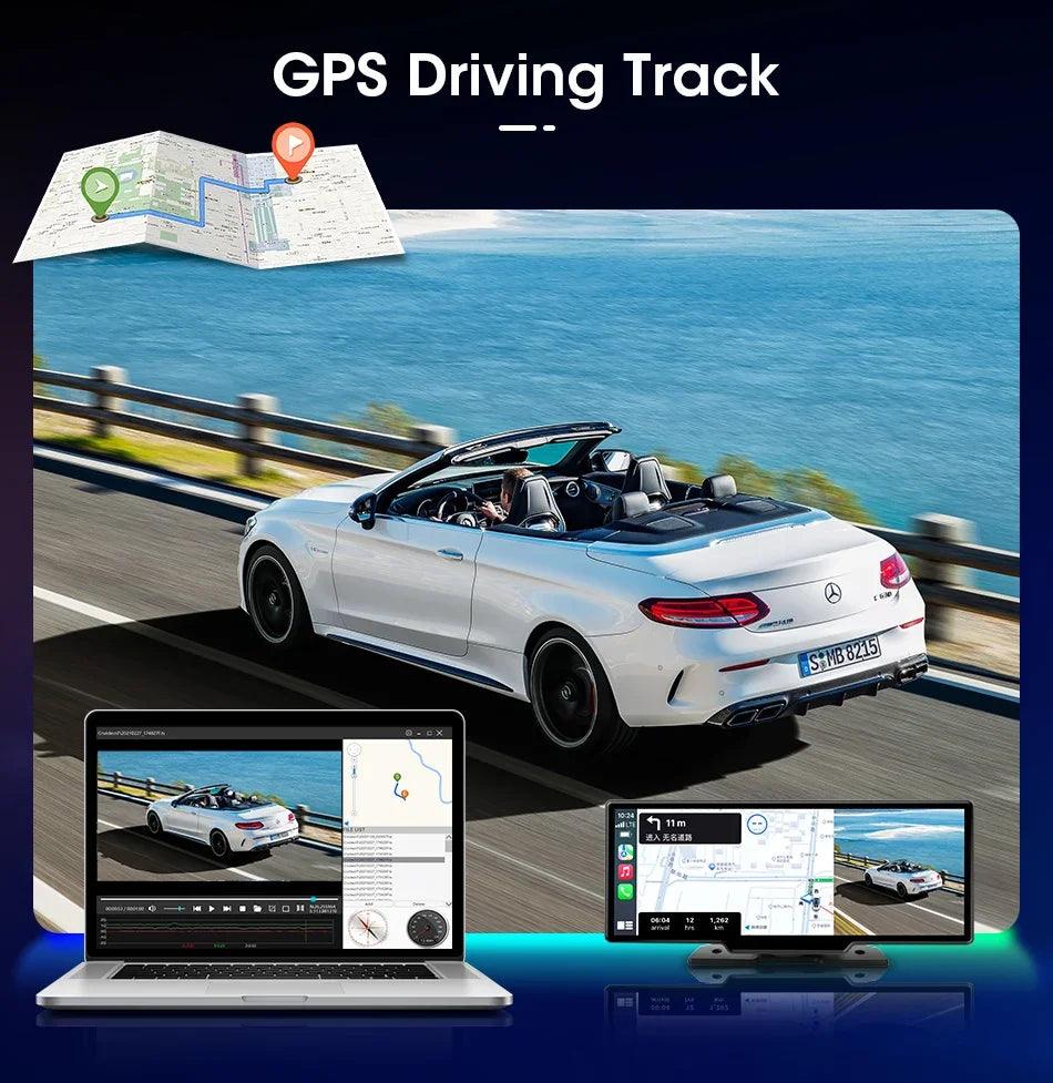 4K 10.26'' Mirror Dash Cam w/ Carplay & Android Auto