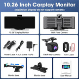 4K 10.26'' Mirror Dash Cam w/ Carplay & Android Auto