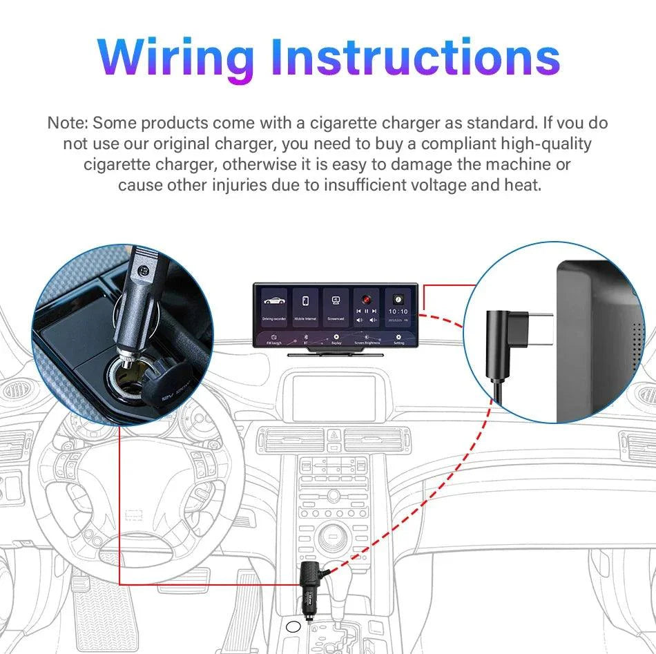 4K 10.26'' Mirror Dash Cam w/ Carplay & Android Auto