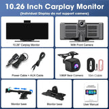 4K 10.26'' Mirror Dash Cam w/ Carplay & Android Auto