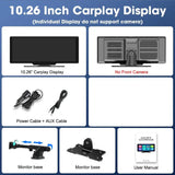 4K 10.26'' Mirror Dash Cam w/ Carplay & Android Auto