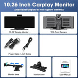 4K 10.26'' Mirror Dash Cam w/ Carplay & Android Auto