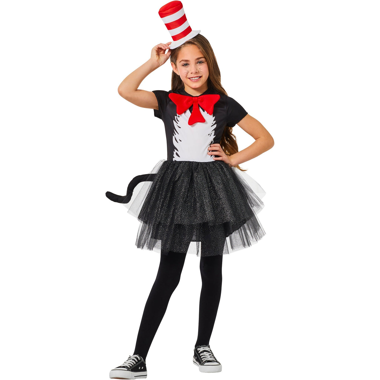 Girls Dr. Seuss Cat In The Hat Dress Costume