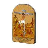 Crucifixion Cross Wooden Gold Plated Religious Christian Sacred Icon - Inspirational Icon Decor - 86058