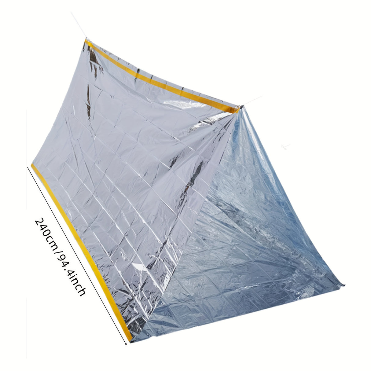 Tente d'abri d'urgence pour 2 personnes avec couverture isolante en polyéthylène : durable, coupe-vent et imperméable pour le camping et la préparation aux crises