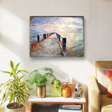 Arte mural costero de madera Soules Pier Wood de Nature Wonders - Decoración costera con vida marina - 95273B