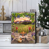 Arte mural "Vino al atardecer" de D. Gelsinger - Family Love Decor - 95684B-DG