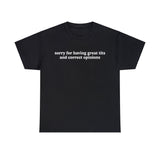 sorry for having nice tits black shirt