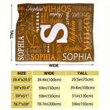 1pc Personalized Name Flannel Blanket - Cozy & Warm, Customized with Your Letters - A Perfect Commemorative Gift for Loved Ones, Ideal for Napping, Camping, & Travel Adventures