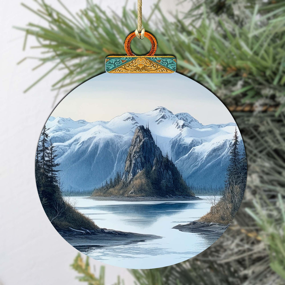 Adornos de madera "La magia de la naturaleza de Alaska" de G.Debrekht - Decoración navideña con temática de vida silvestre - 870078