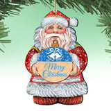 Merry Christmas Wooden Ornaments by G. DeBrekht - Christmas Santa Snowman Decor - 8117810-MC