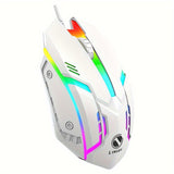 Ratón USB universal con cable y luz: sensor óptico de alta precisión, diseño ergonómico, luces LED luminosas, listo para usar, compatible con computadoras de escritorio, portátiles y juegos de eSports. Ratón para juegos competitivos, económico y duradero.