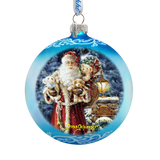 Adorno de cristal de Papá Noel "Noche de Paz" de D. Gelsinger - Decoración navideña de muñeco de nieve - 71111-1315