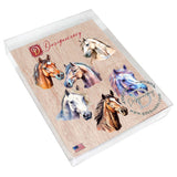 Juego de 6 imanes decorativos de madera con caballos de G. Debrekht - Decoración de vida silvestre - 8090039G-S6
