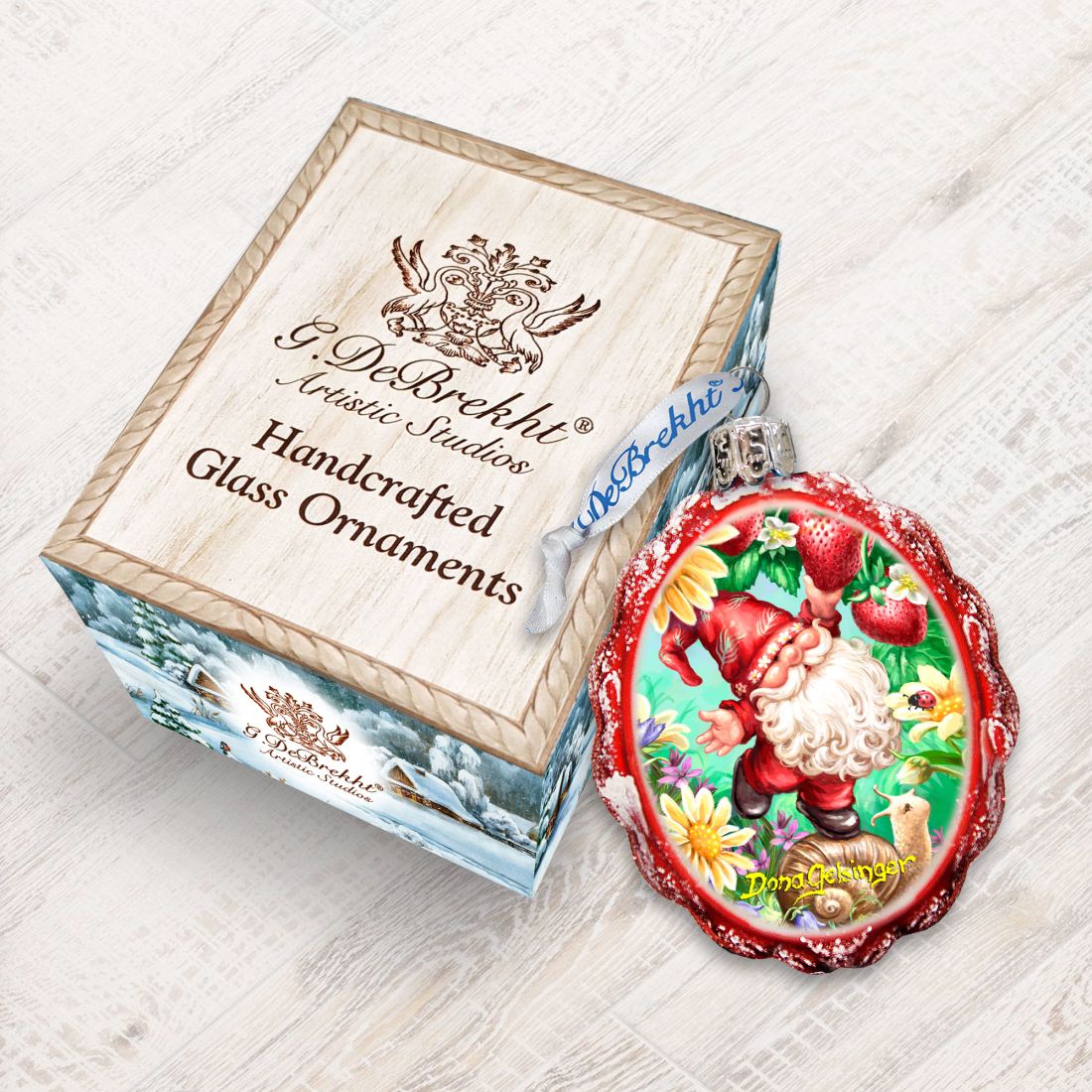 Adorno navideño de vidrio de mercurio con forma de gnomo de verano de D. Gelsinger - Decoración navideña - 778106-DG