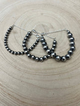 10mm Sterling Silver Pearls bracelet - 6 inch bracelet
