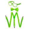 Adults/Teens Neon Suspender, Bowtie, & Glasses Accessory Set