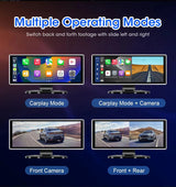 11.26 inch Car DVR 4K Dash Cam Dual Lens Wireless Carplay & Android Auto Video Recorder Monitor GPS Navigation 5G Wifi FM AUX