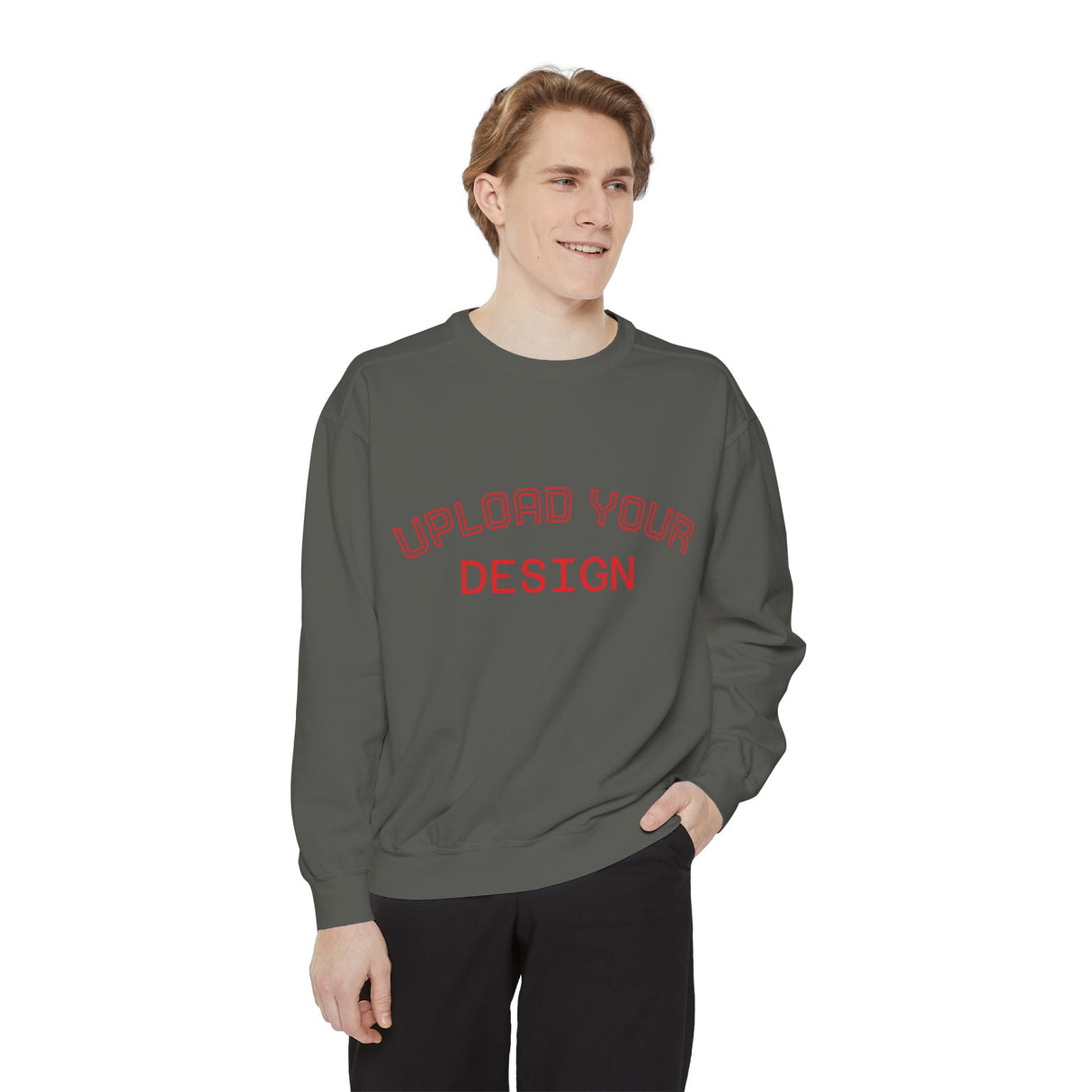 Customizable Unisex Garment-Dyed Sweatshirt, Personalized Gift, Cozy Streetwear, Casual Outfit, Unique Design Sweatshirt