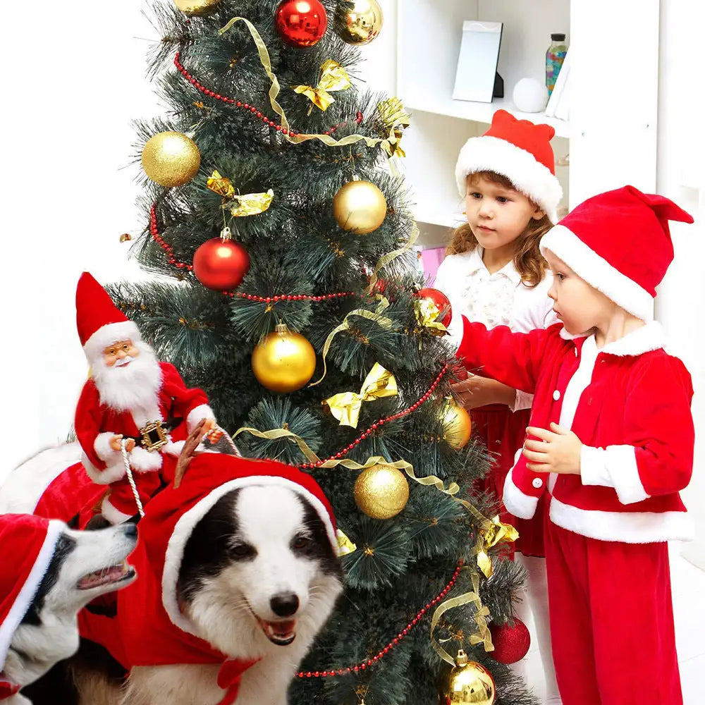 Dog Christmas Clothes Santa Claus Riding Deer - Lootquake