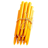 100% Pure Beeswax Taper Candles with Dipped Look - 12 Hours Each, 12 Pack, 144 Hours - USA Bees Wax - Handmade - Unscented - A ll N atural Light Honey Scent